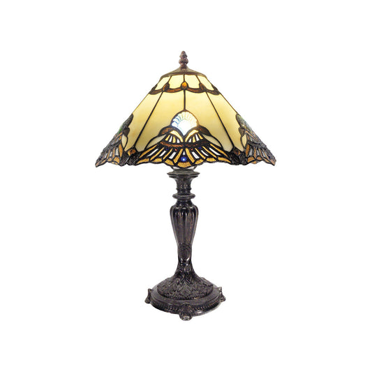 Benita Tiffany Style Table Lamp - Beige - Serene Home Creation