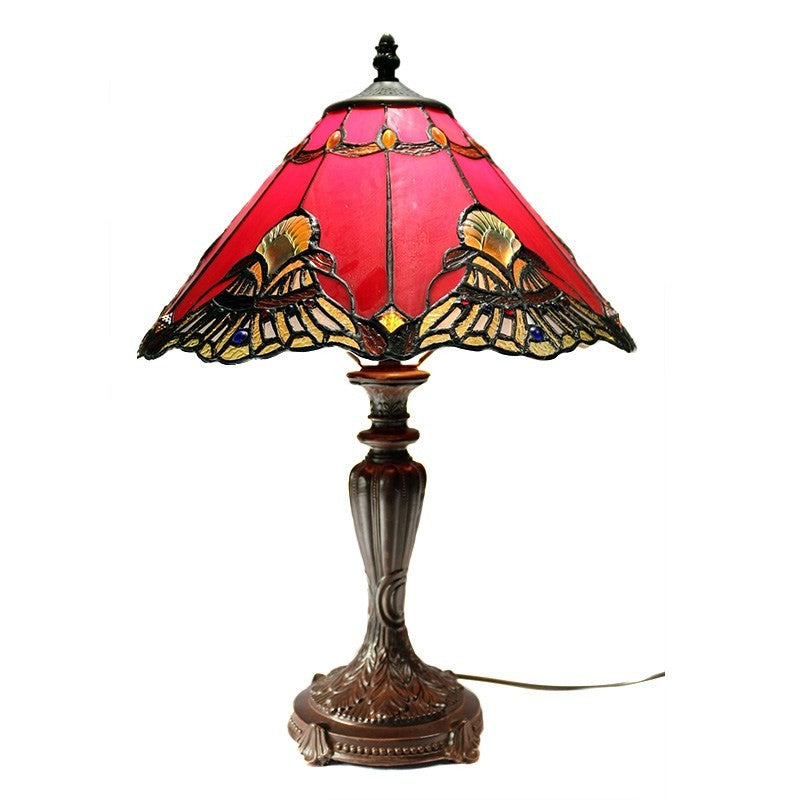 Benita Tiffany Style Table Lamp - Red - Serene Home Creation