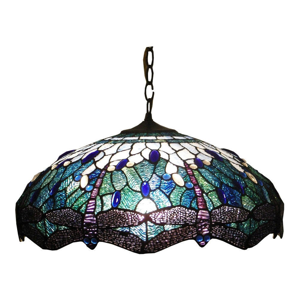 Blue Dasher Tiffany Style Pendant Lamp - Serene Home Creation