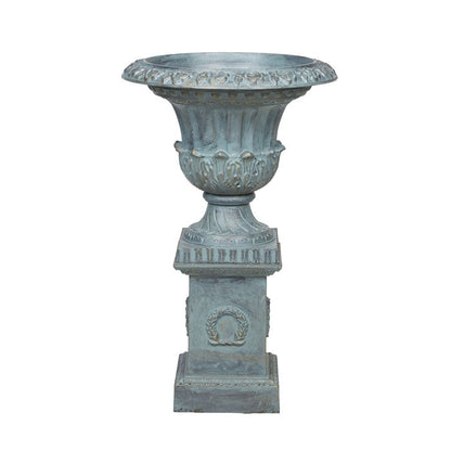 Camellia Cast Iron Urn & Base Set - Serene Home Creation