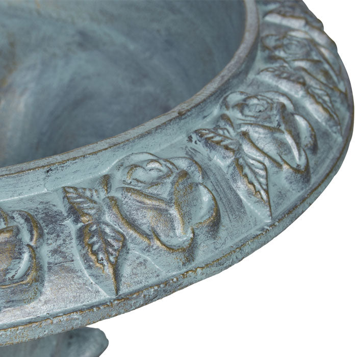 Camellia Cast Iron Urn & Base Set - Serene Home Creation