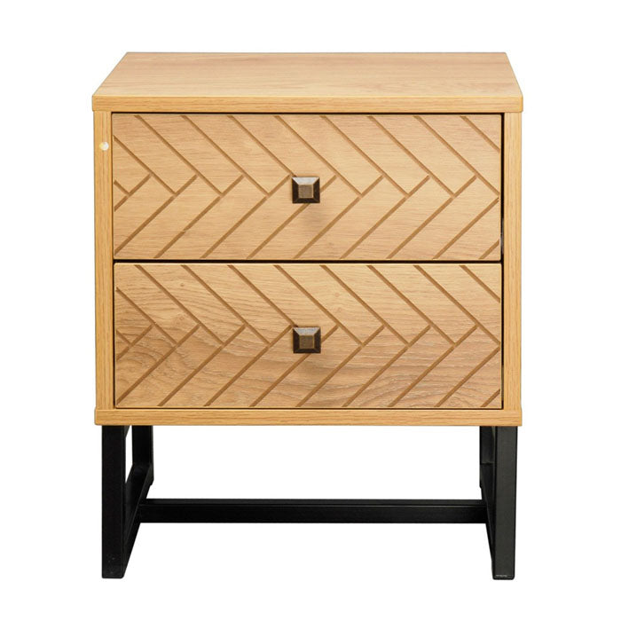 Milan Herringbone Pattern Side Table - Serene Home Creation