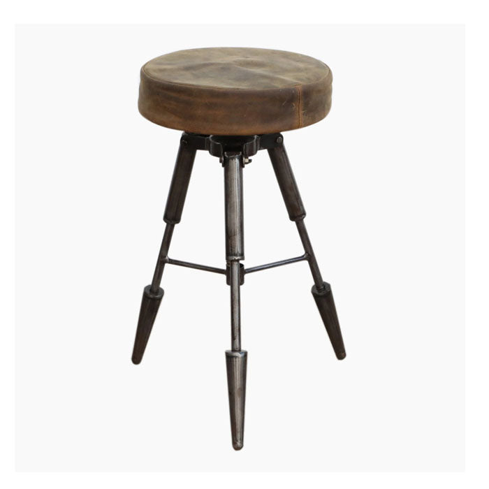 Tripod Leather Stool - Notbrand