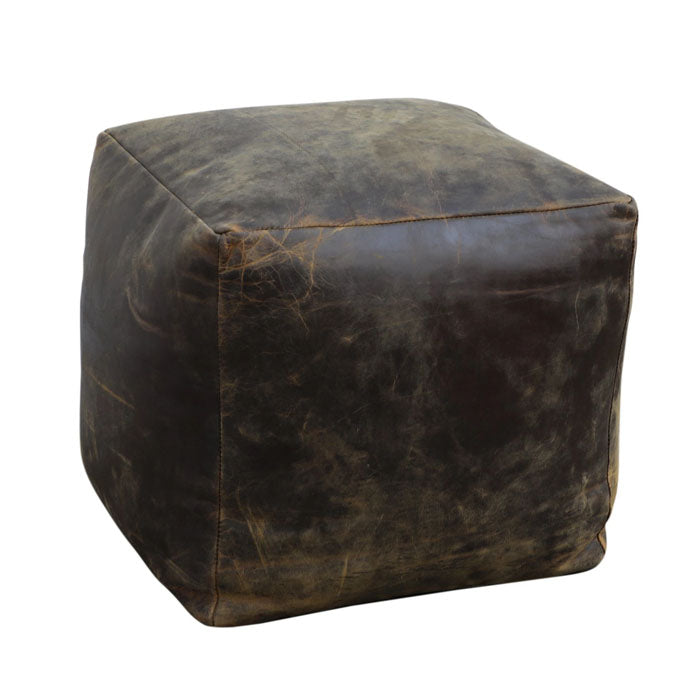 Vintage Leather Ottoman - Notbrand