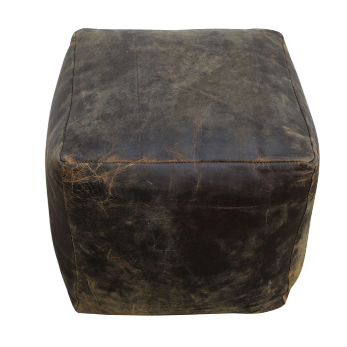 Vintage Leather Ottoman - Notbrand