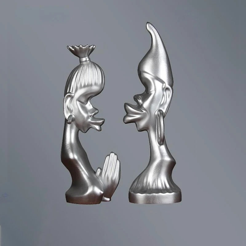 Whimsical Resin Couple Sculpture - Range - Notbrand