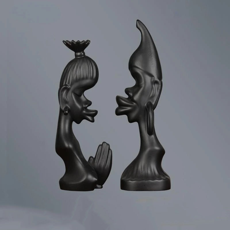 Whimsical Resin Couple Sculpture - Range - Notbrand