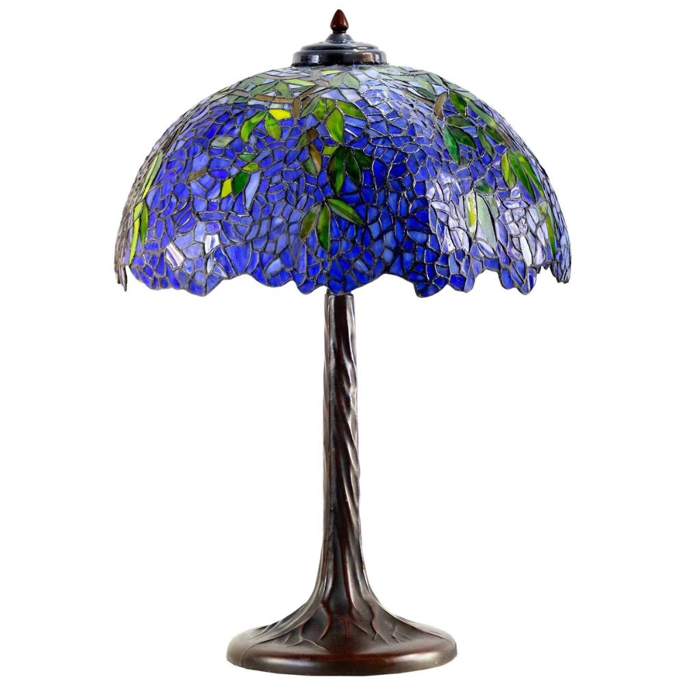 Wisteria Tiffany Style Table Lamp in Purple - Large - Serene Home Creation