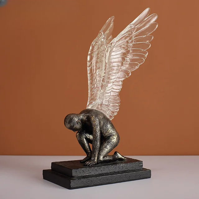 Winged Angel Sculpture Golden & Silver - Notbrand