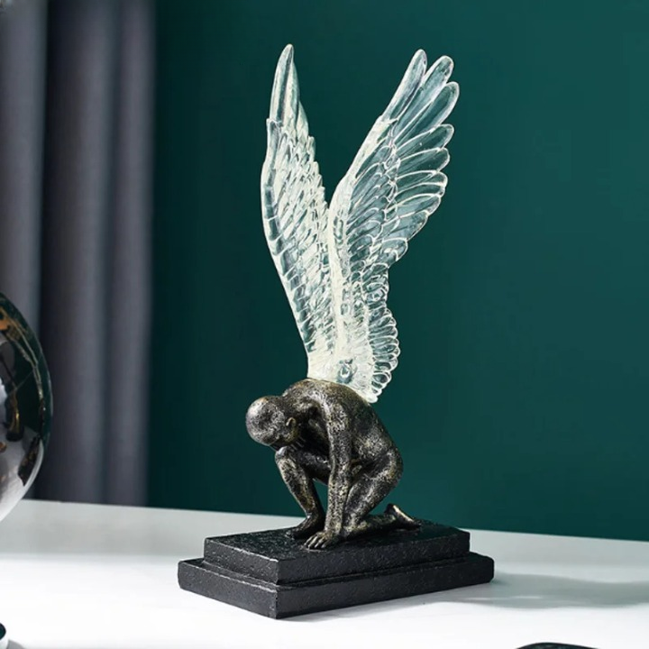 Winged Angel Sculpture Golden & Silver - Notbrand