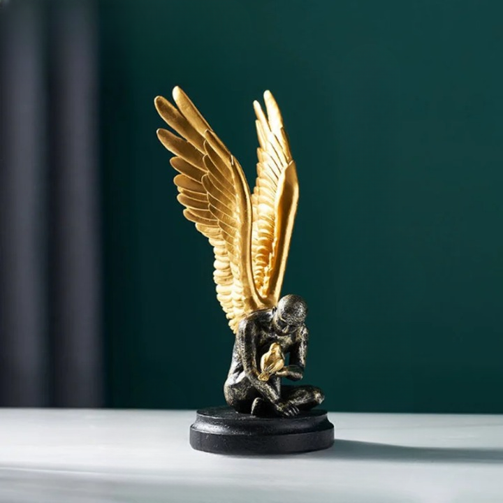 Winged Angel Sculpture Golden & Silver - Notbrand